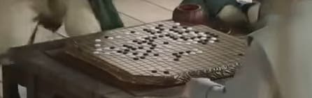 Close-up of the Go board in Lost You Forever showing an unfinished-looking final position with scattered stones.