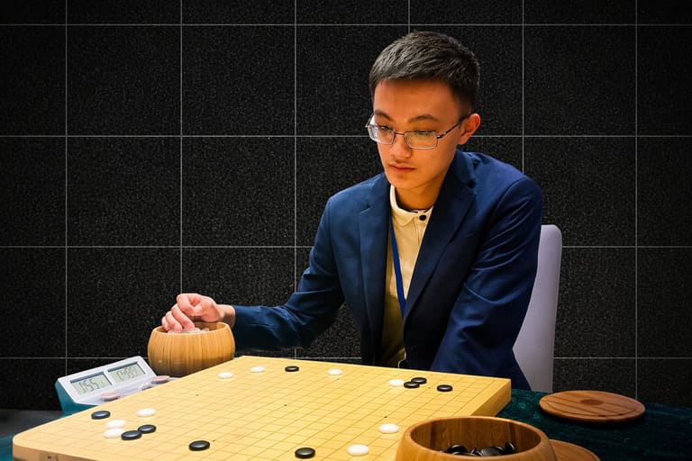 Thumbnail featuring Alex Qi at a Go board with text introducing an interview about the American Go prodigy.