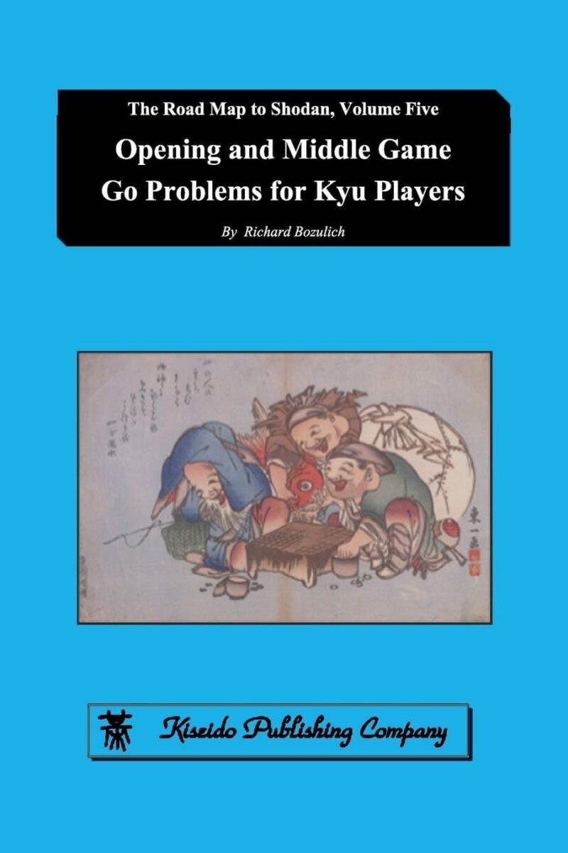 Blue cover of a Go problem book aimed at beginner and intermediate players.