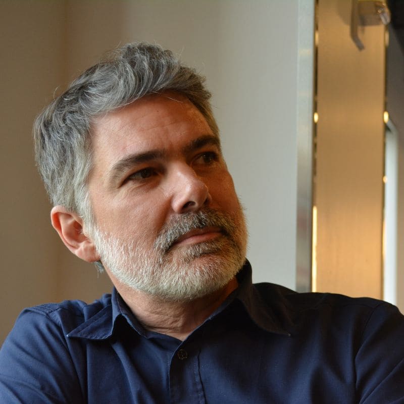 Portrait of Frank Lantz, author and game designer exploring the philosophy of Go.
