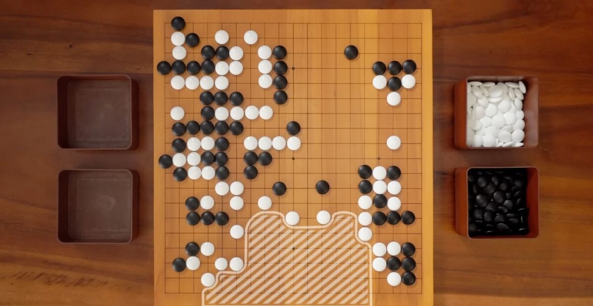 Go board showing a complex late-game position from AlphaGo versus Lee Sedol