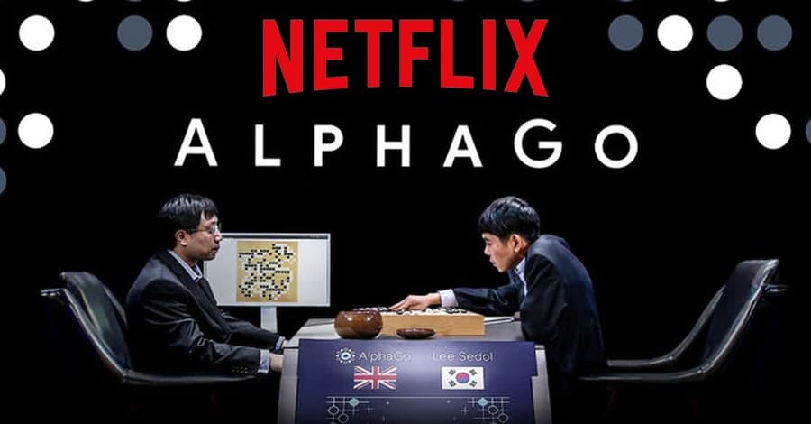 AlphaGo playing against Lee Sedol during the historic match shown in the Netflix documentary