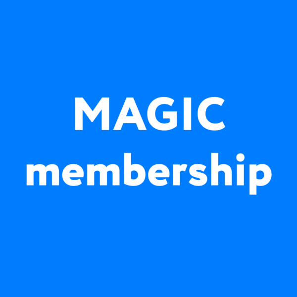 Blue card with bold white font advertising a magic Go membership